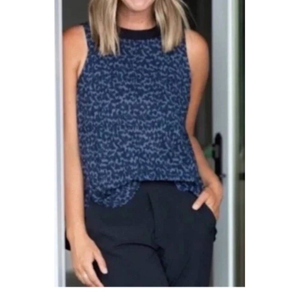 Athleta Zephyr Print Tank Top Blurred Camo Grey size 1X Crewneck - Picture 2 of 12